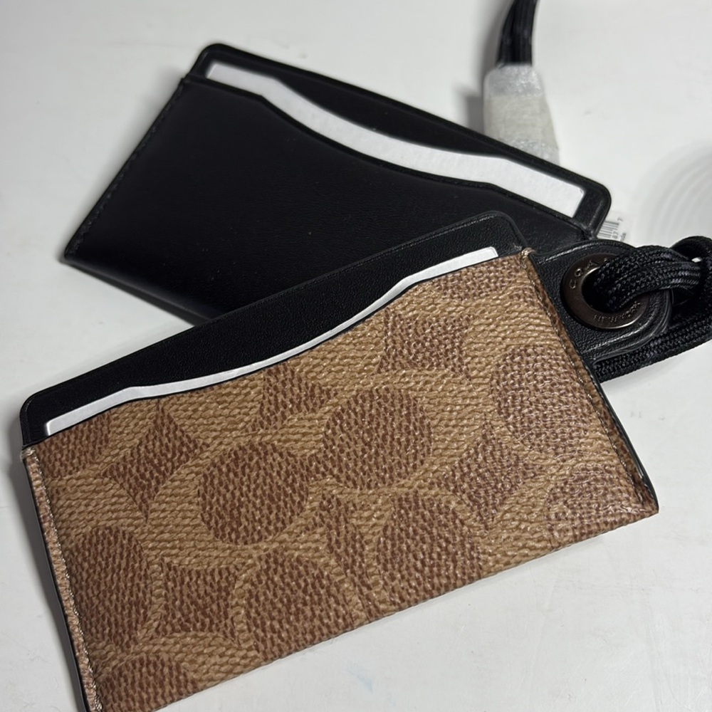 Coach Black and Brown ID Lanyard 2 PC.